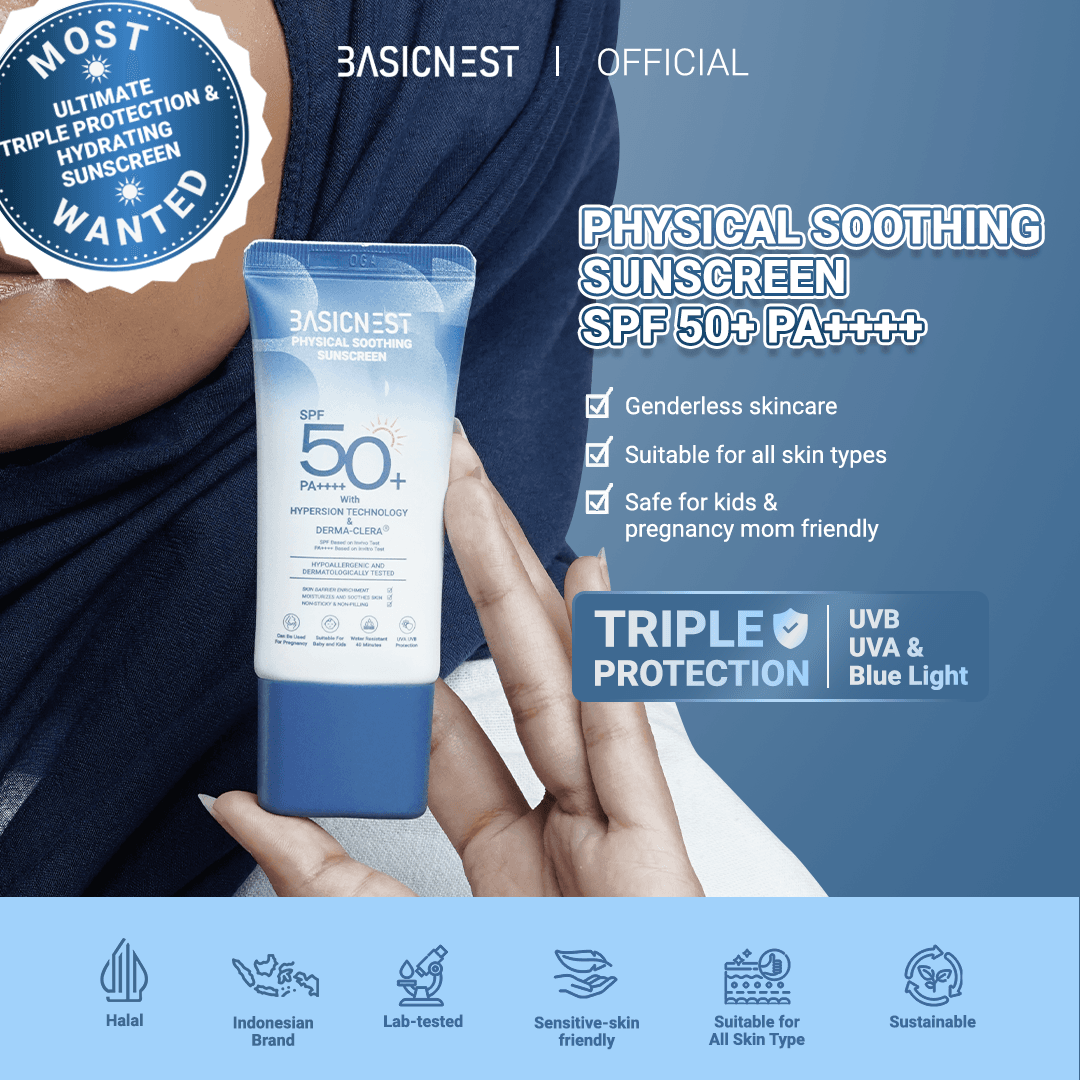 BASICNEST Physical Soothing Suncreen SPF 50+ PA++++ With Hypersion Technology & Derma-clear