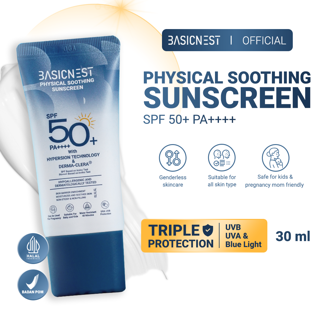 BASICNEST Physical Soothing Suncreen SPF 50+ PA++++ With Hypersion Technology & Derma-clear
