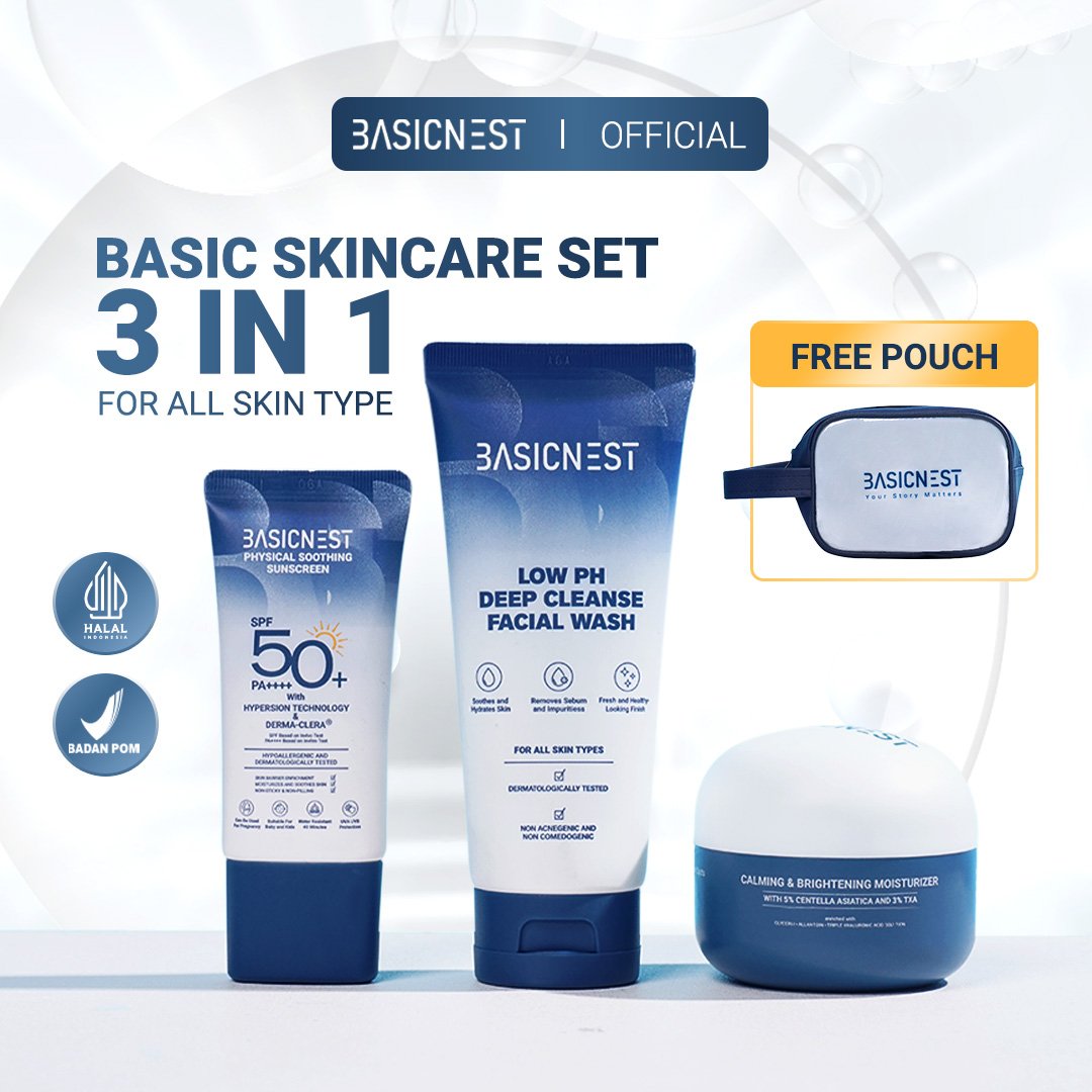 BASIC SKINCARE SET ULTIMATE SKIN HYDRATION | Facial Wash, Moisturizer, Sunscreen